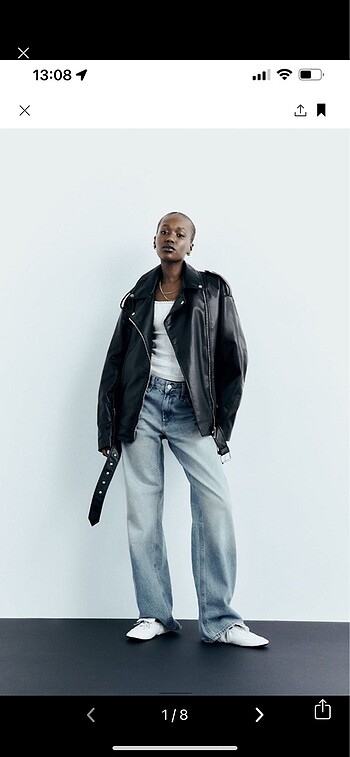 Zara Suni Deri Biker Ceket