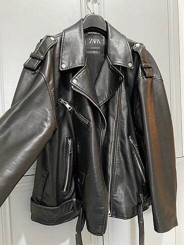 xxl Beden siyah Renk Zara Suni Deri Biker Ceket
