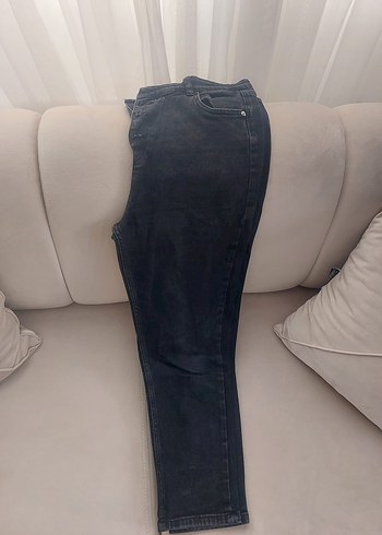 Gri Düğmeli Kadın Kot Pantolon - Görsel 2