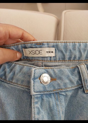 Kadın Bej Mini Denim Şort - Görsel 2