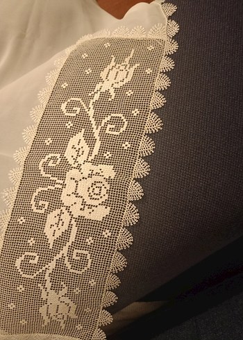 İğne oyası Gül Desenli Geleneksel El İşi Mevlüt Örtüsü - Görsel 3