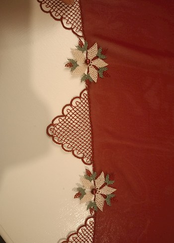 İğne oyası Gül Desenli Geleneksel El İşi Mevlüt Örtüsü - Görsel 2