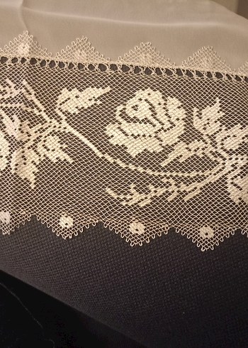 İğne oyası Gül Desenli Geleneksel El İşi Mevlüt Örtüsü - Görsel 7