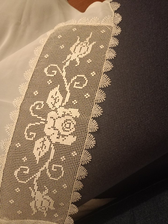 İğne oyası Gül Desenli Geleneksel El İşi Mevlüt Örtüsü - Görsel 3