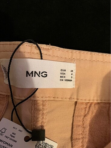 38 Beden Pudra rengi mango pantolon
