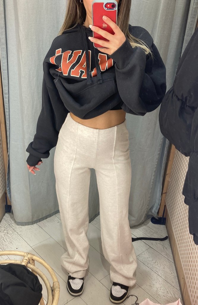 Krem Kadın Pamuklu Rahat Kesim Eşofman - Görsel 4