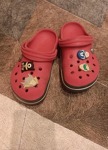 28 Beden bordo Renk Crocs çocuk terliği