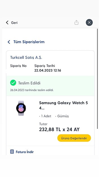  Beden Renk Samsung Watch 5 40mm Lila