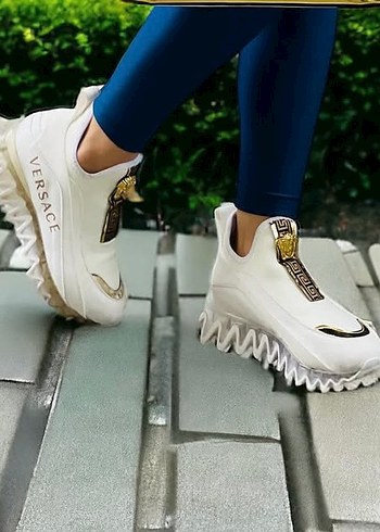 38 Beden beyaz Renk Versace Beyaz Kadın Dolgu Topuklu Spor Ayakkabı