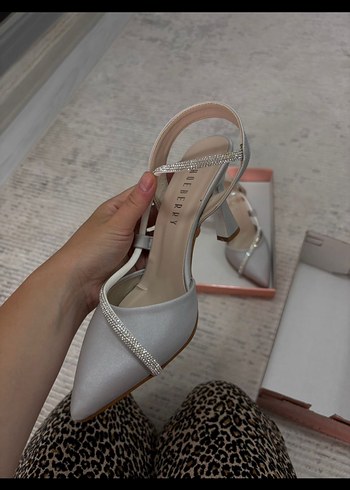 Diğer Gri Stiletto Topuklu Kadın Abiye Ayakkabı