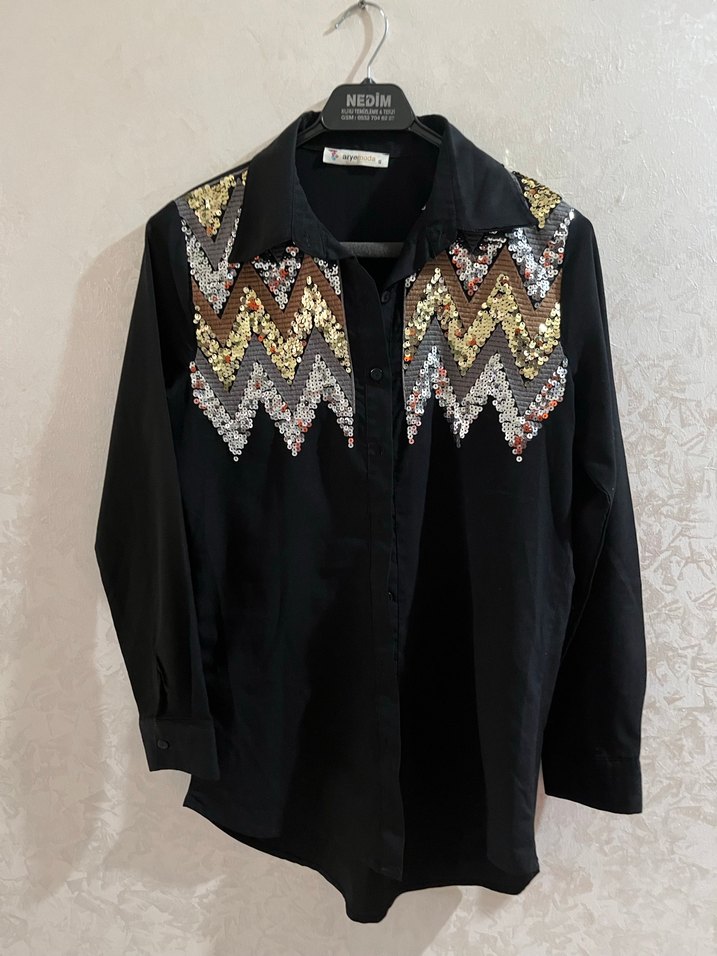 Uzun Kollu İşlemeli Bohem Kadın Gömlek - Görsel 2