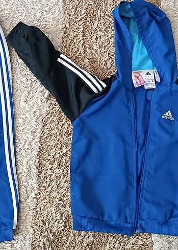 Adidas Erkek Çocuk Mavi Kapüşonlu Sweatshirt
