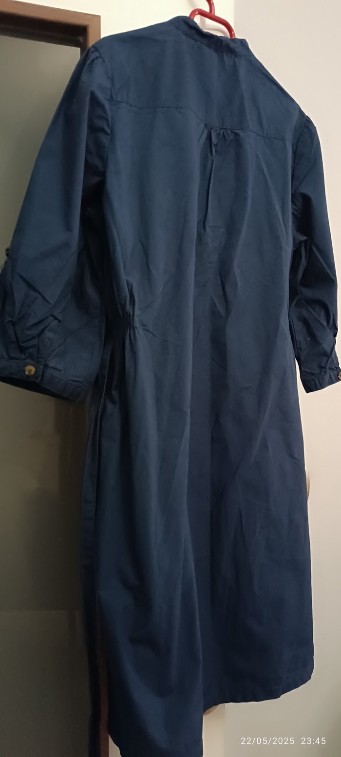 Lacivert Kemerli Uzun Günlük Kadın Hamile Elbisi - Görsel 4