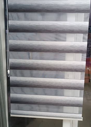 Gri Zebra Desenli Modern Perde - Görsel 3