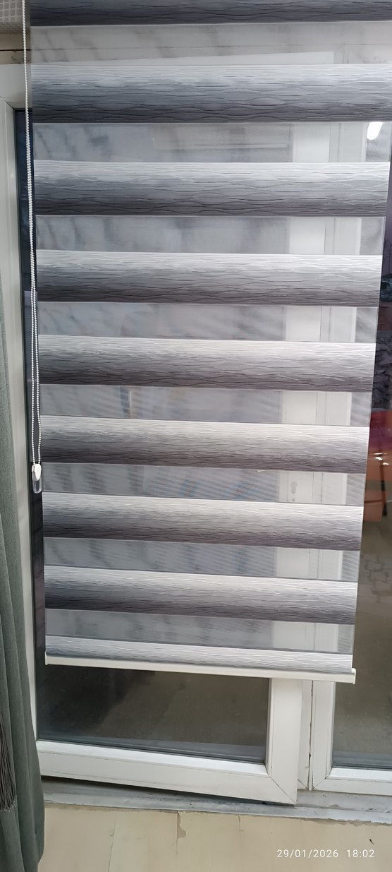 Gri Zebra Desenli Modern Perde - Görsel 3