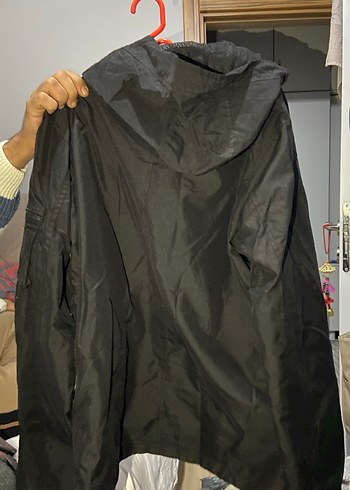 Erkek Siyah Midi Boy Fermuarlı Yağmurluk - Görsel 2