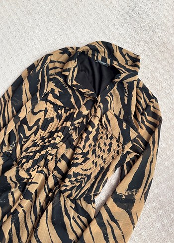 Zebra Desenli Pilili Hamile Uzun Etek - Görsel 4