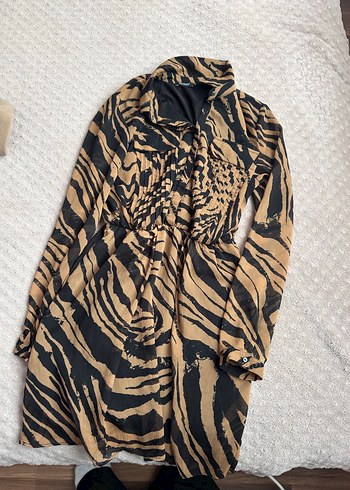 Zebra Desenli Pilili Hamile Uzun Etek - Görsel 3