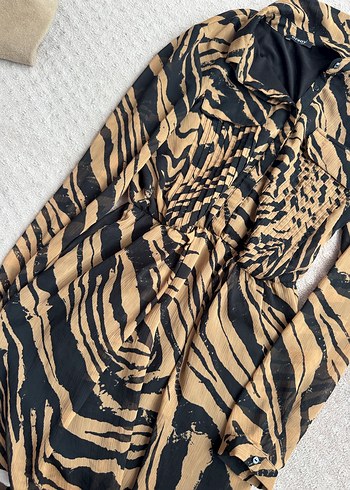 Zebra Desenli Pilili Hamile Uzun Etek - Görsel 5