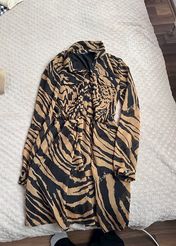 Zebra Desenli Pilili Hamile Uzun Etek - Görsel 2