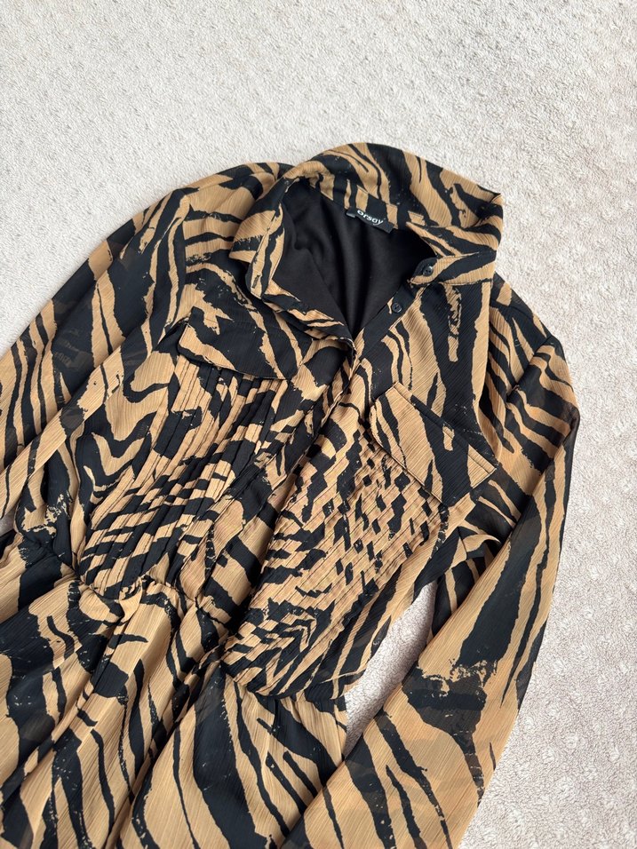 Zebra Desenli Pilili Hamile Uzun Etek - Görsel 4