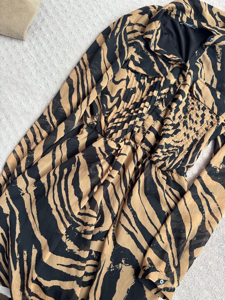 Zebra Desenli Pilili Hamile Uzun Etek - Görsel 5