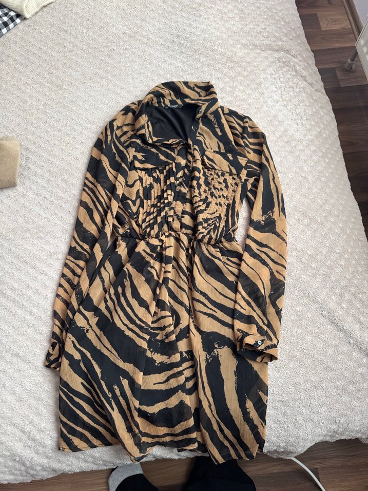 Zebra Desenli Pilili Hamile Uzun Etek - Görsel 2