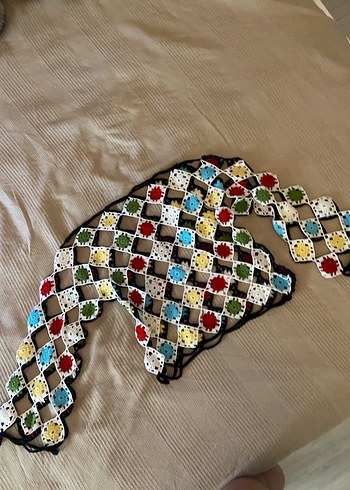 m Beden Renkli Örgü Bohem Tığ işi Bluz