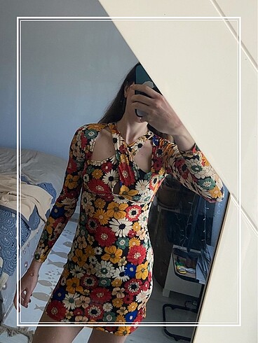Bershka Çiçek Desenli Elbise
