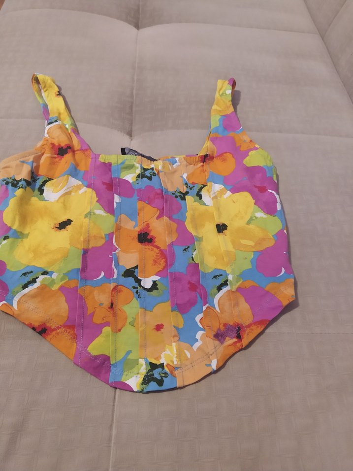 Çiçek Desenli Pop Art Büstiyer - Görsel 2