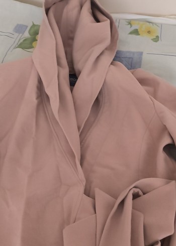 l Beden pembe Renk Pembe Uzun Drapeli Kadın Kaban