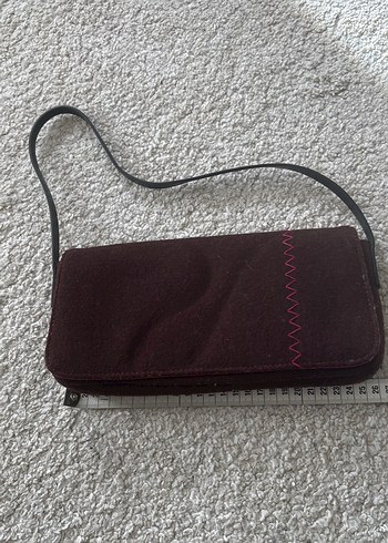 Koyu kahverengi keçe kumaş  Kadın Çanta - Görsel 6