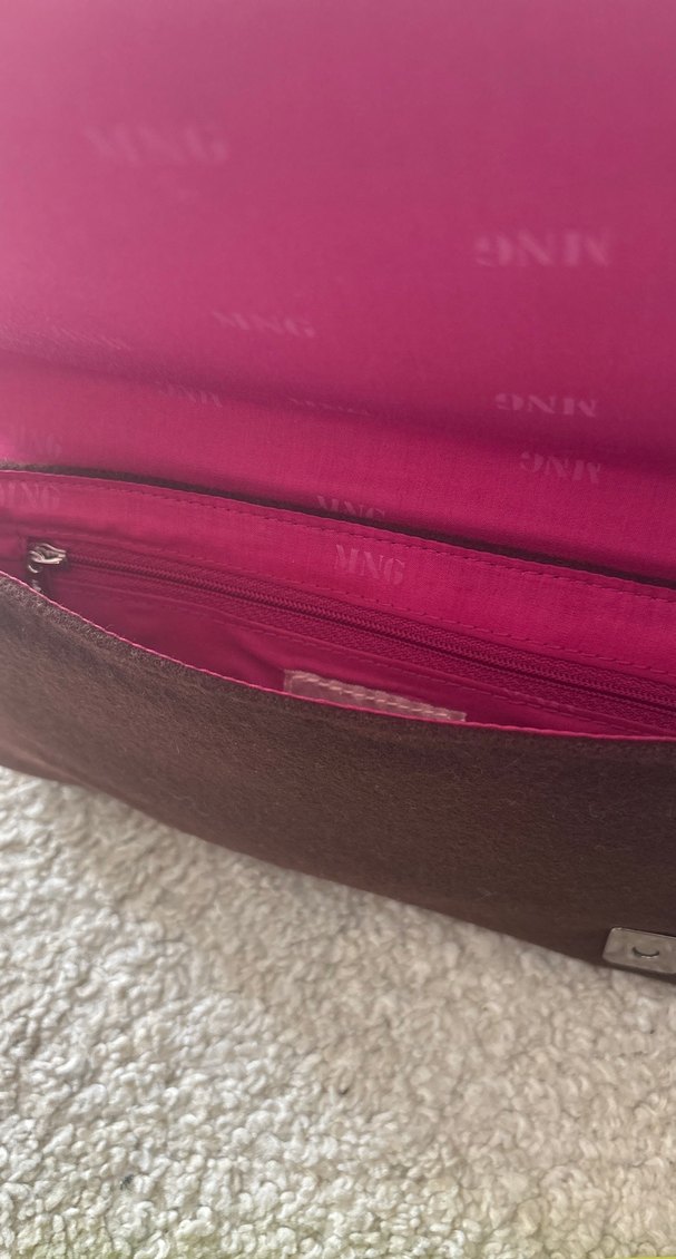 Koyu kahverengi keçe kumaş  Kadın Çanta - Görsel 4