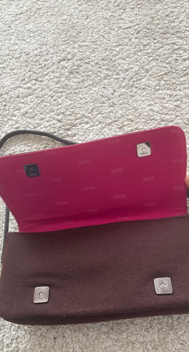 Koyu kahverengi keçe kumaş  Kadın Çanta - Görsel 3