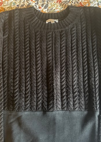 Siyah Örgü Kadın Uzun Kollu Kazak - Görsel 2