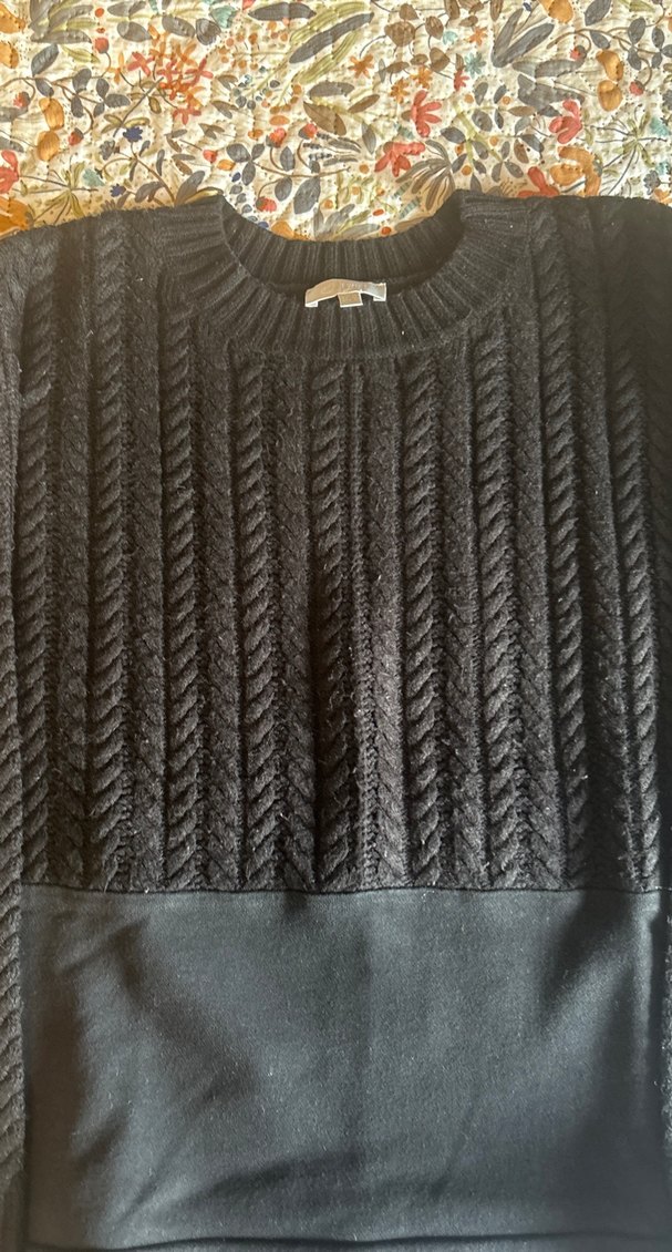 Siyah Örgü Kadın Uzun Kollu Kazak - Görsel 2