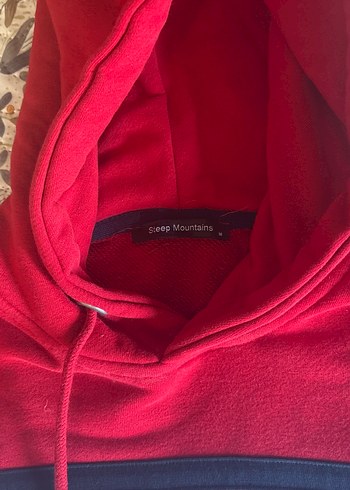 Kırmızı Kapüşonlu Kadın Sweatshirt - Görsel 2