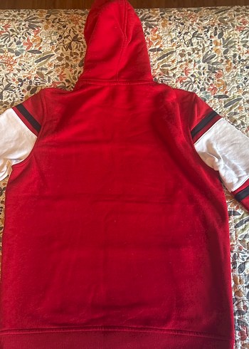 Kırmızı Kapüşonlu Kadın Sweatshirt - Görsel 4