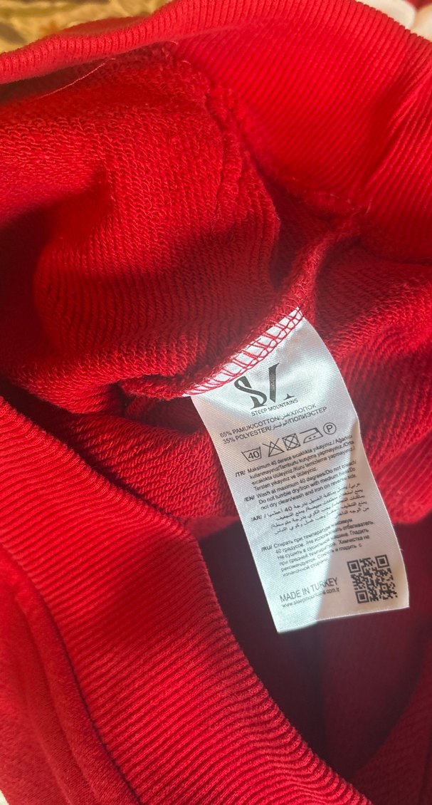 Kırmızı Kapüşonlu Kadın Sweatshirt - Görsel 5