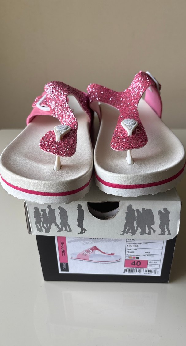 Ceyo Simli Pembe Kadın parmakarası Terlik - Görsel 2