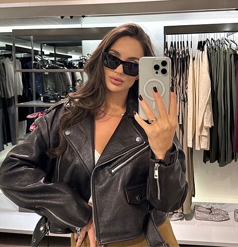 Zara Kahverengi Biker Ceket