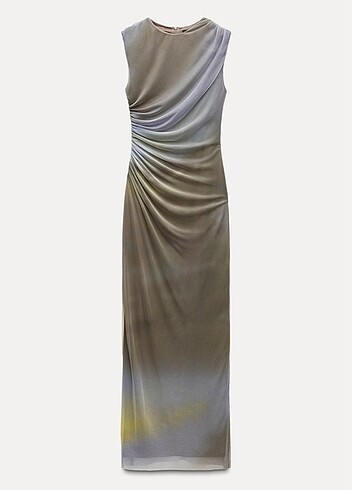 Zara Drape Detaylı Midi Elbise