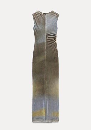 Zara Zara Drape Detaylı Midi Elbise