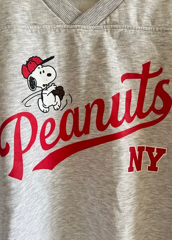 Paulmark Gri Peanuts Baskılı Kadın Sweatshirt