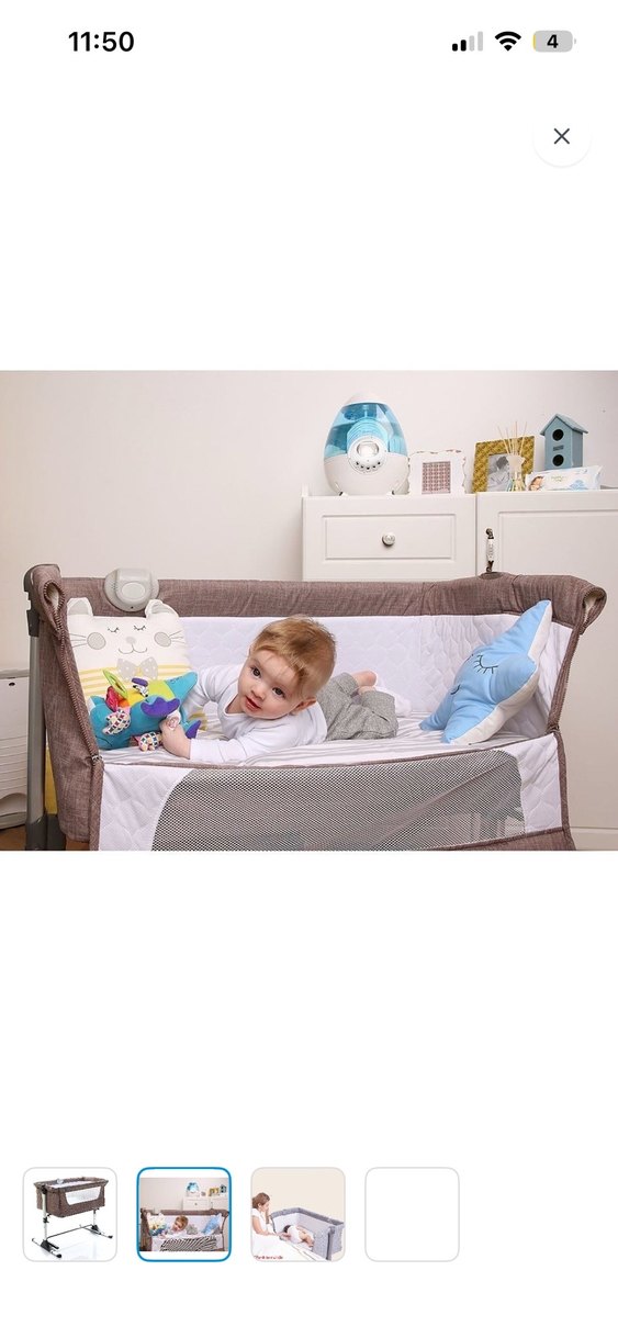 Ayarlanabilir Kahverengi Bebek Beşiği - Görsel 2