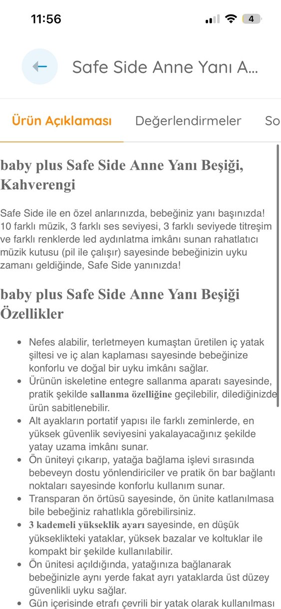 Ayarlanabilir Kahverengi Bebek Beşiği - Görsel 5