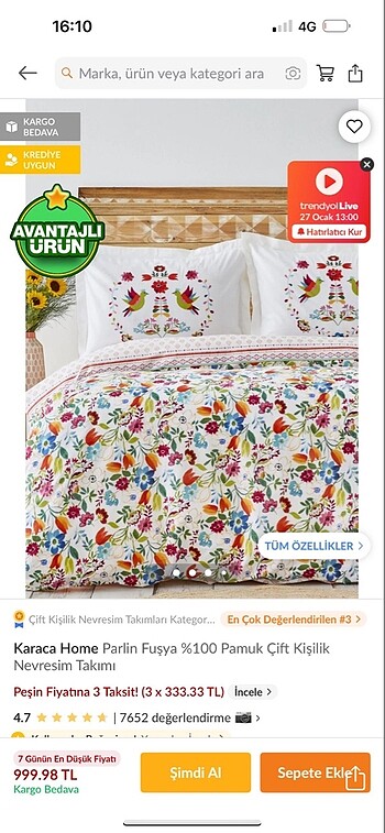 Karaca home nevresim seti