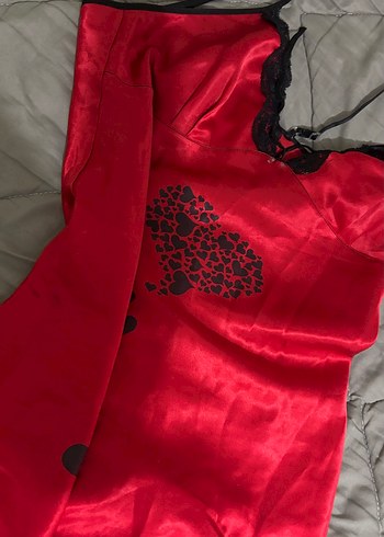 Penti Kırmızı Gotik Askılı Uzun Kadın Gecelik