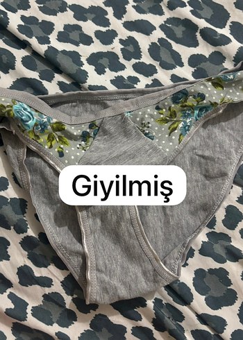 Gri Mini Baskılı Kadın Külot
