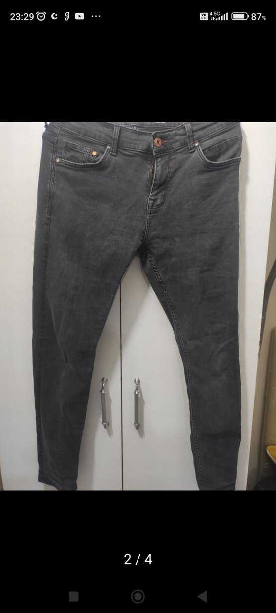 Colin's Gri Düğmeli erkek Skinny  Kot Pantolon - Görsel 2